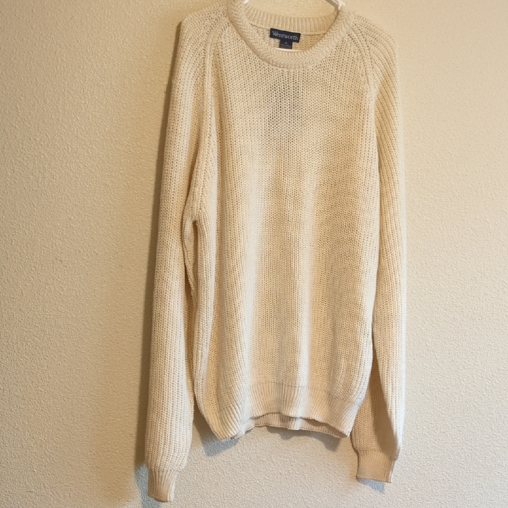 Wentworth Men's Cream Crewneck Sweater Size XL NWT